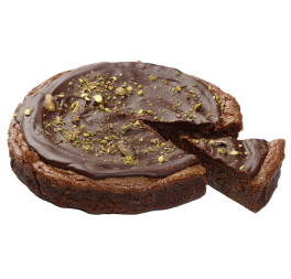 Chocolade brownie taartje - Pistache